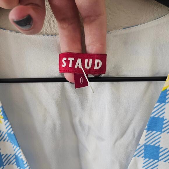 Staud Gingham Daisy Mini Dress - Picture 3 of 8